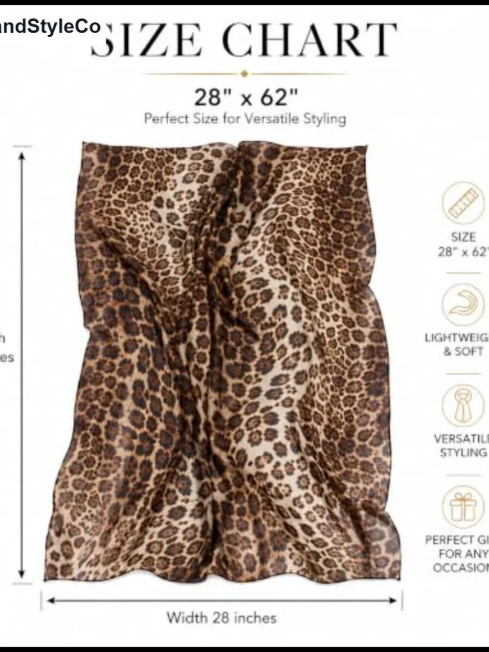 Silk Feel Leopard Print Scarf, Oversized Wrap, Fashion Scarf